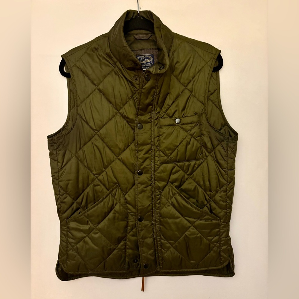 J.Crew Olive Quilted Vest